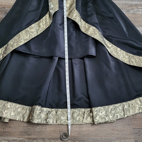 Vintage Metallic Tapestry Brocade Taffeta Peplum HighLow Peekaboo Cocktail Dress - Picture 13 of 16